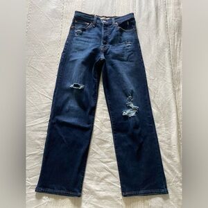 Levi Ribcage straight ankle Jeans sz 27 dark wash